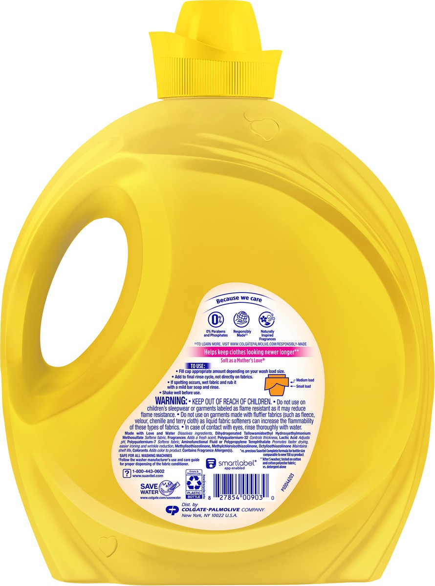 slide 2 of 11, Suavitel Complete Liquid Fabric Conditioner, Laundry Fabric Softener with Fabric Protection Technology, Morning Sun, 158 Oz., Enough Liquid For 158 Small Loads, 158 fl oz