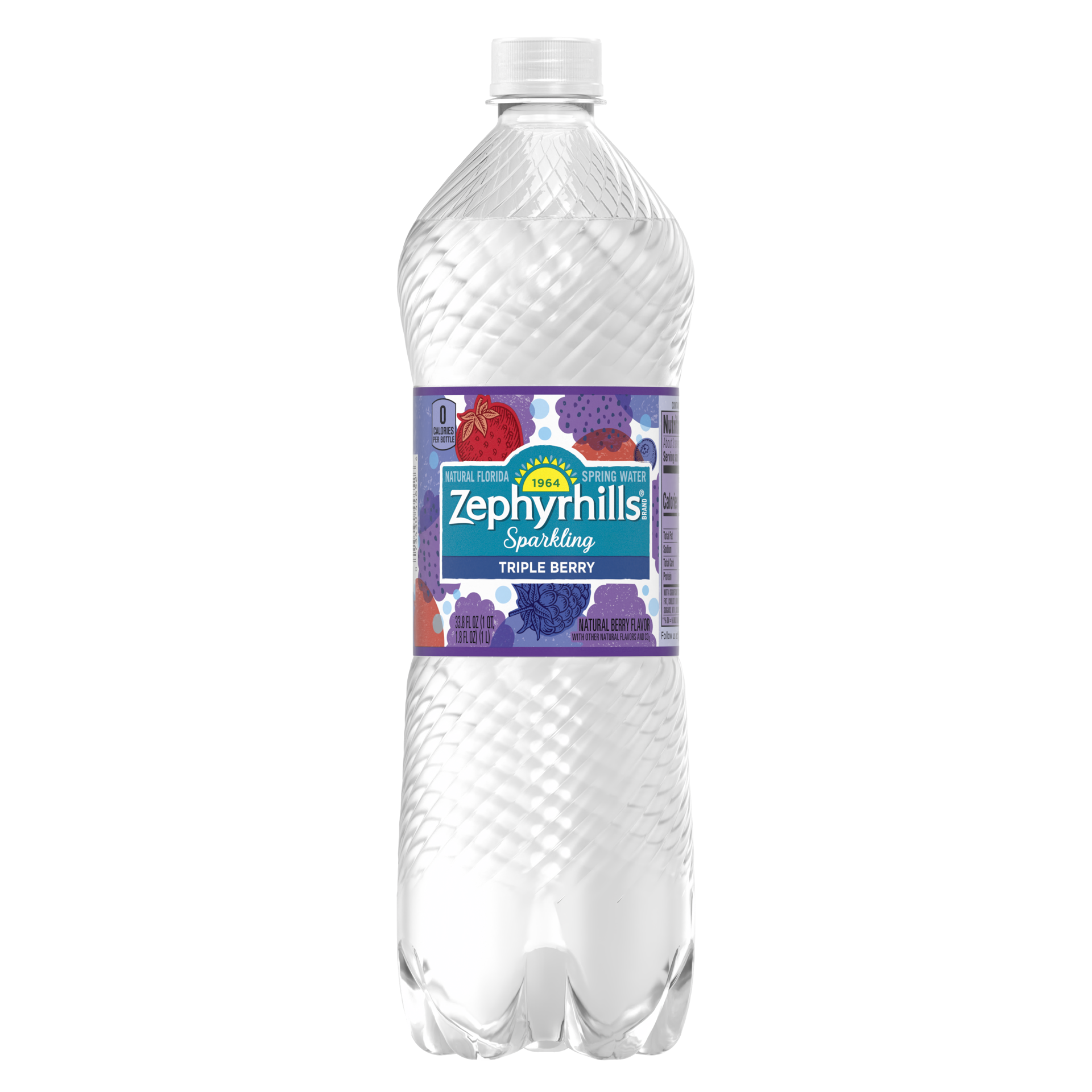 slide 1 of 4, Zephyrhills Sparkling Water, Triple Berry, 33.8 oz. Bottle, 33.8 oz