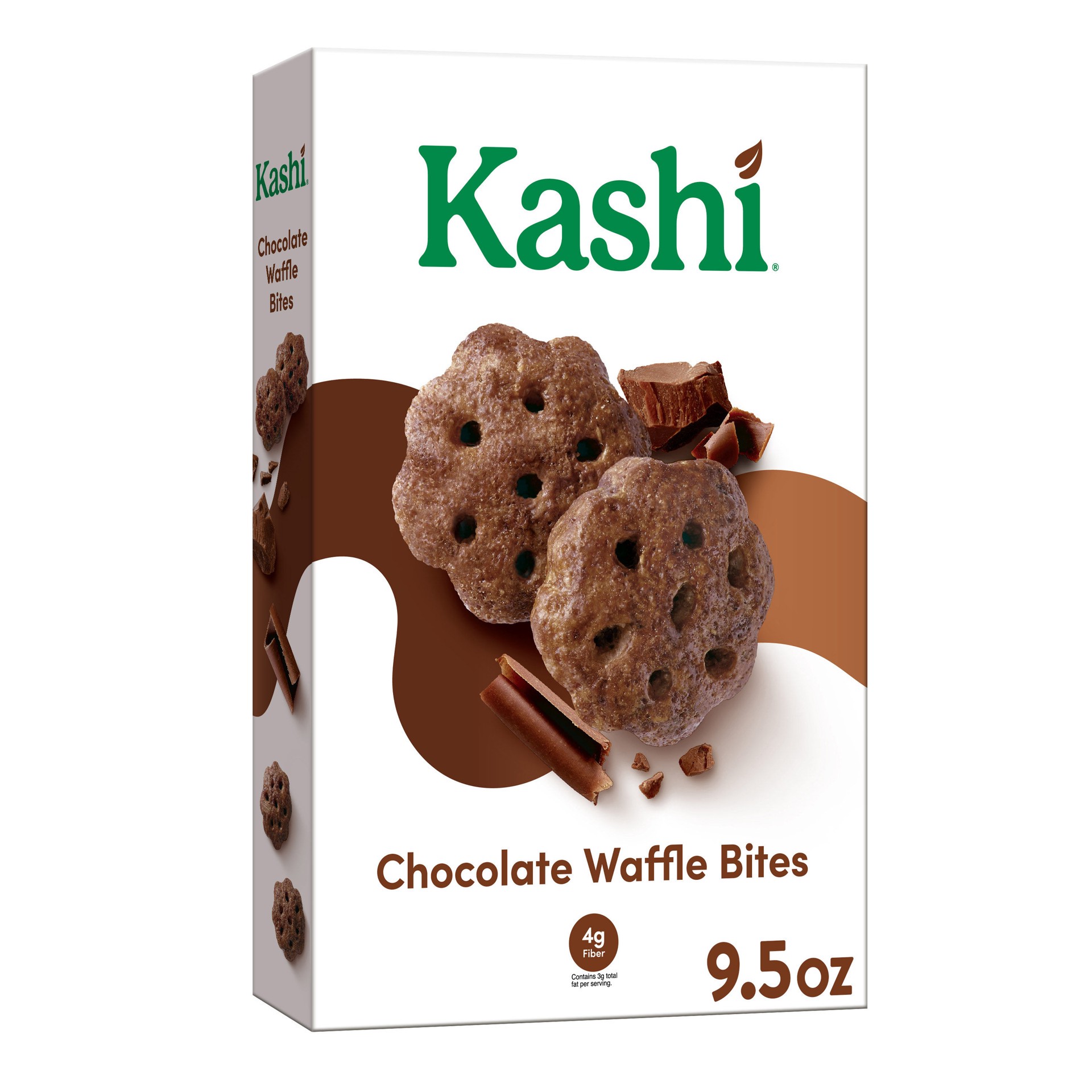 slide 1 of 13, Kashi Cold Breakfast Cereal, Vegan, Made with Whole Grains, Chocolate Waffle Bites, 9.5oz Box (1 Box), 9.5 oz