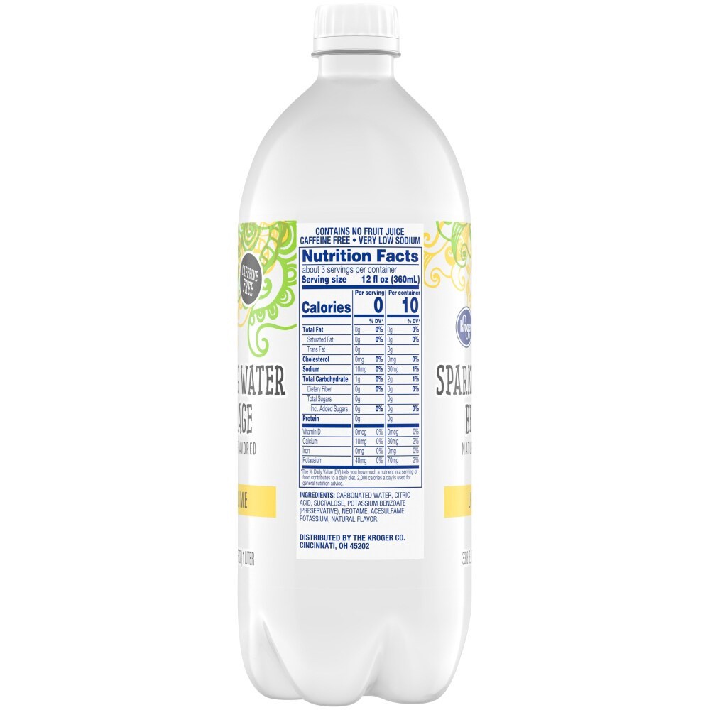 slide 3 of 3, Kroger Lemon Lime Sparkling Water - 1 liter, 1 liter