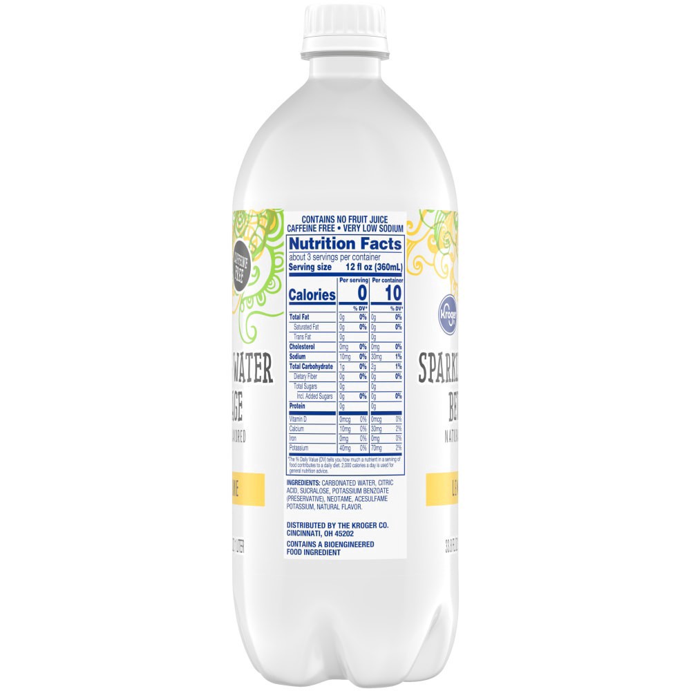 slide 4 of 4, Kroger Lemon Lime Sparkling Water - 1 liter, 1 liter
