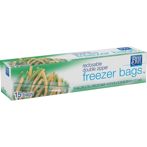 slide 1 of 2, Best Yet Reclose Freezer Gallon Bags, 15 ct