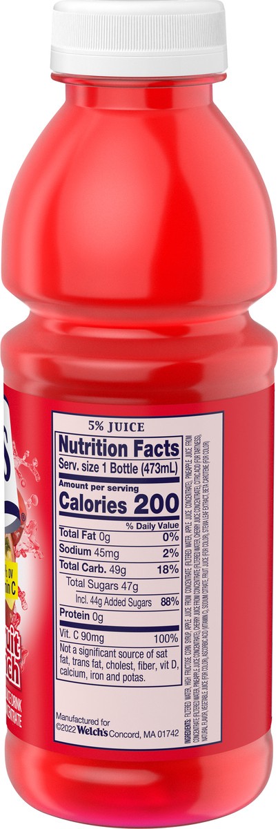 slide 2 of 5, Welch's Fruit Punch Juice Drink, 16 fl oz On-the-Go Bottle, 16 oz