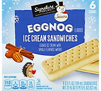 slide 1 of 1, Signature Select Seasons Eggnog Flavored Ice Cream Sandwiches 6 - 3.5 fl oz Sandwiches, 6 ct; 3.5 fl oz