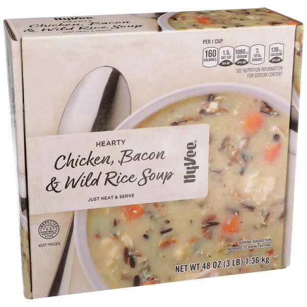 slide 1 of 1, Hy-vee Chicken, Bacon & Wild Rice Soup, 48 oz