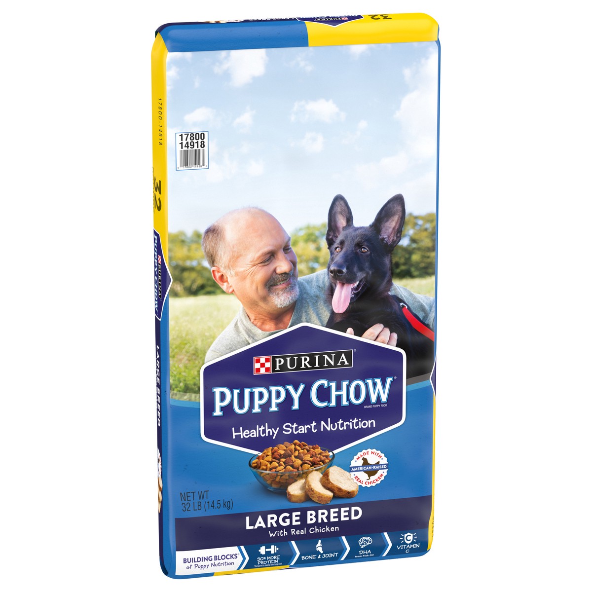 slide 2 of 9, Purina Puppy Chow High Protein Large Breed Dry Puppy Food, With Real Chicken, 32 lb