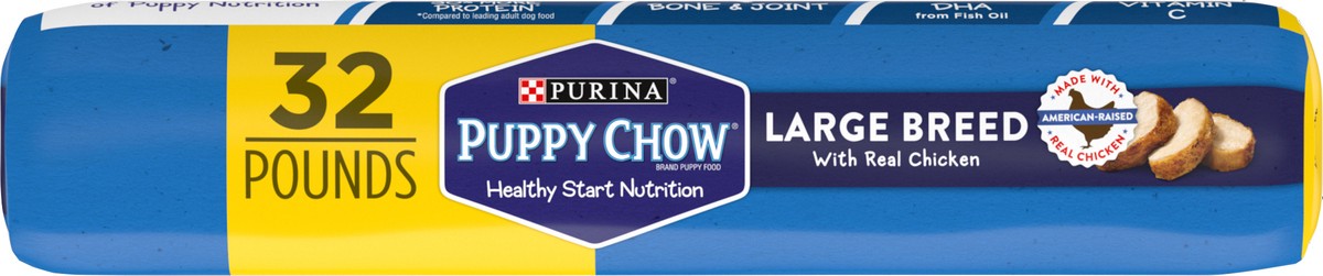 slide 4 of 9, Purina Puppy Chow High Protein Large Breed Dry Puppy Food, With Real Chicken, 32 lb