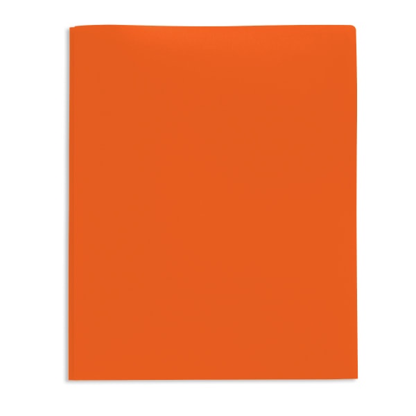 slide 1 of 2, Office Depot Brand 2-Pocket Poly Folder With Prongs, Letter Size, Orange, 1 ct