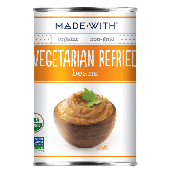 slide 1 of 1, Made With Organic Vegetarian Refried Beans, 16 oz