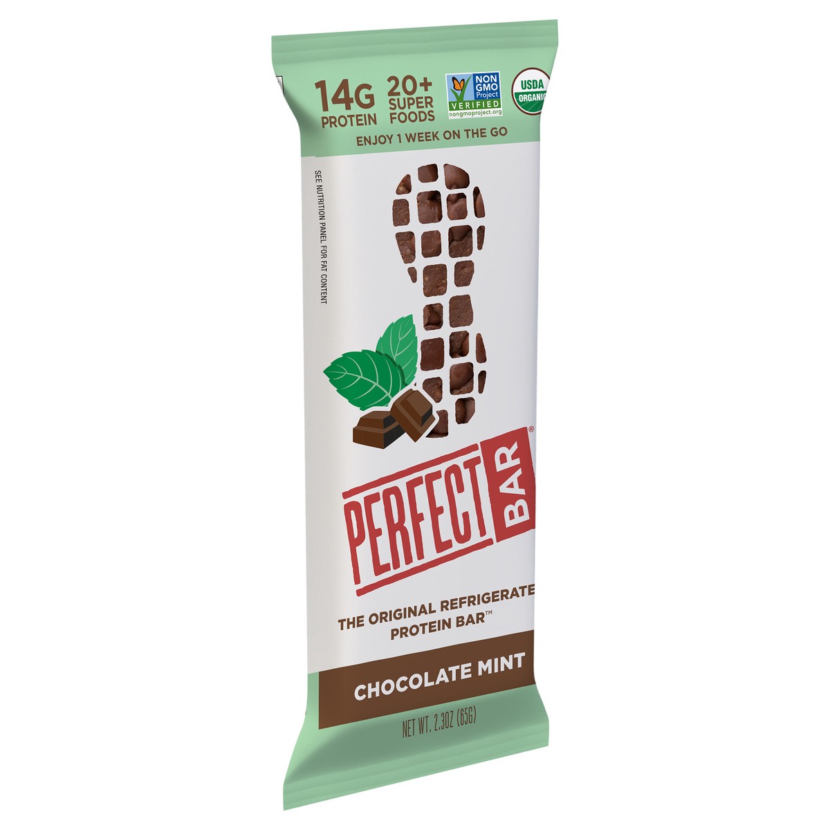 slide 4 of 9, Perfect Bar Gluten-Free Chocolate Mint Peanut Butter Refrigerated Protein Bar, 2.3 oz, 2.3 oz