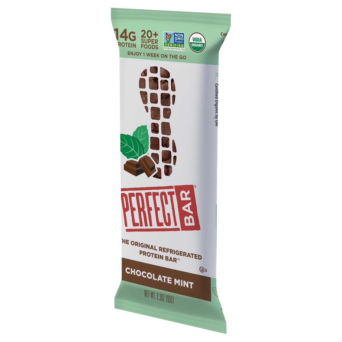 slide 5 of 9, Perfect Bar Gluten-Free Chocolate Mint Peanut Butter Refrigerated Protein Bar, 2.3 oz, 2.3 oz