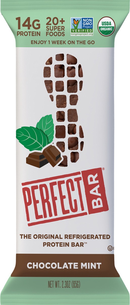 slide 9 of 9, Perfect Bar Gluten-Free Chocolate Mint Peanut Butter Refrigerated Protein Bar, 2.3 oz, 2.3 oz