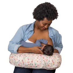 Boppy New Nursing Pillow Dusty Pink Field Flowers Larger, Firmer, More Supportive Pillow for Breastfeeding & Bottle Feeding Firmer Fill, Higher Lift, Larger Area than Original Boppy Nursing Pillow