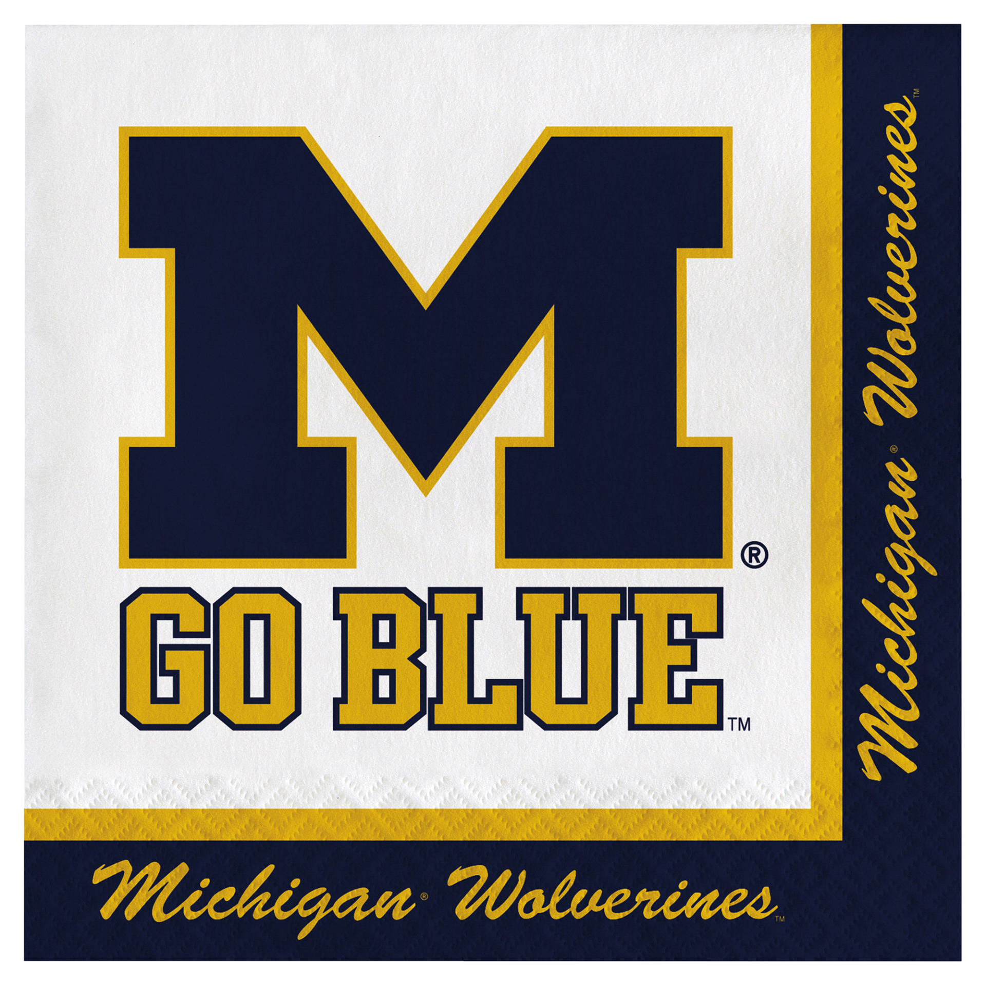 slide 1 of 1, Collegiate University of Michigan Luncheon Napkin, 1 ct