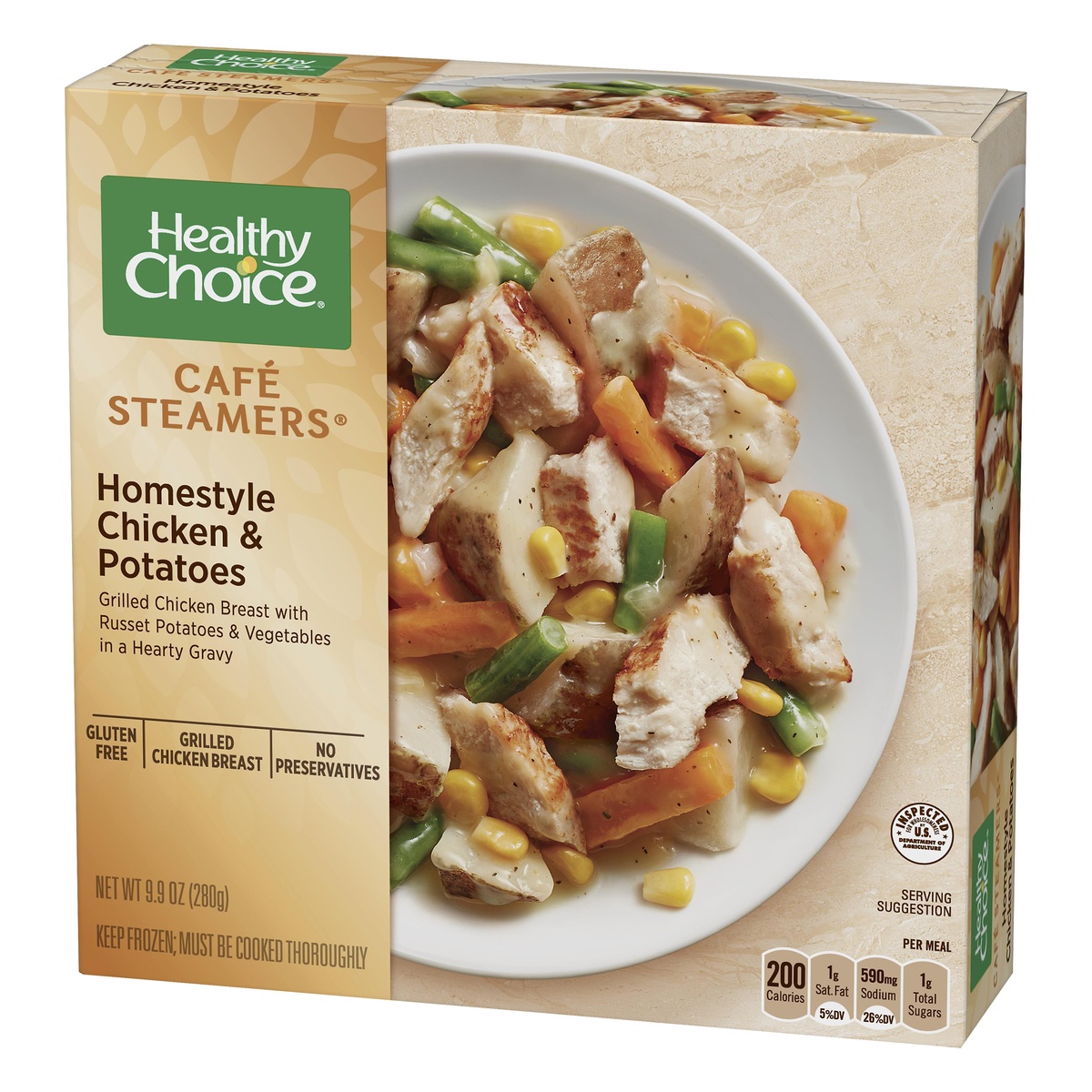 slide 2 of 8, Healthy Choice Cafe Steamers Homestyle Chicken & Potatoes, 9.9 oz