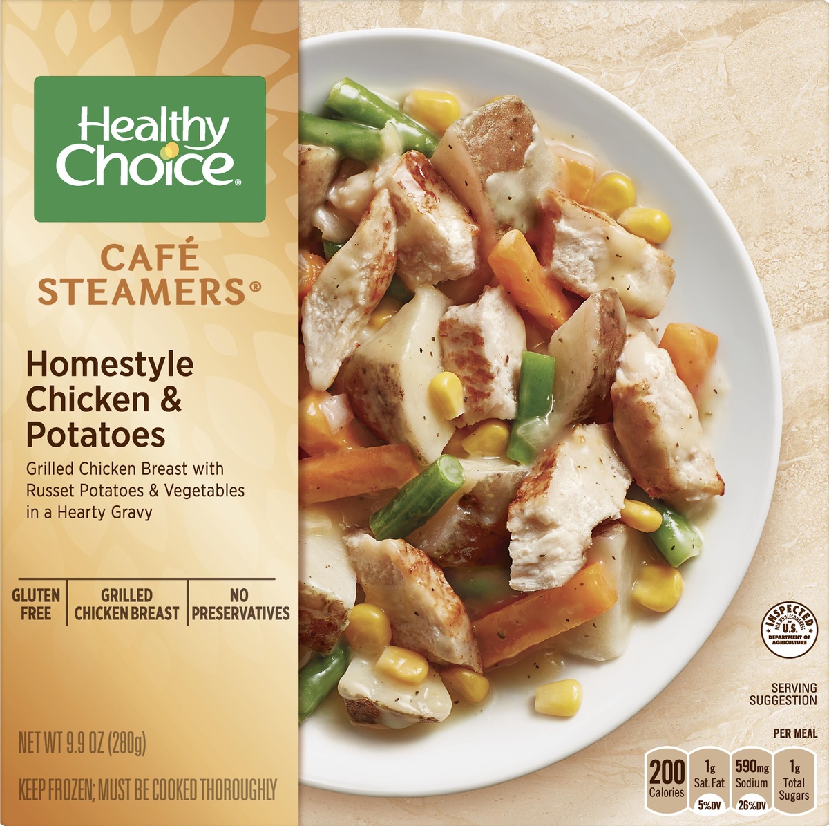 slide 7 of 8, Healthy Choice Cafe Steamers Homestyle Chicken & Potatoes, 9.9 oz