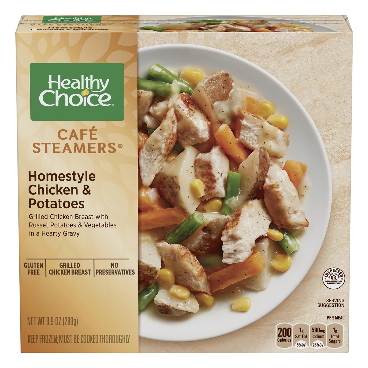 slide 1 of 8, Healthy Choice Cafe Steamers Homestyle Chicken & Potatoes, 9.9 oz