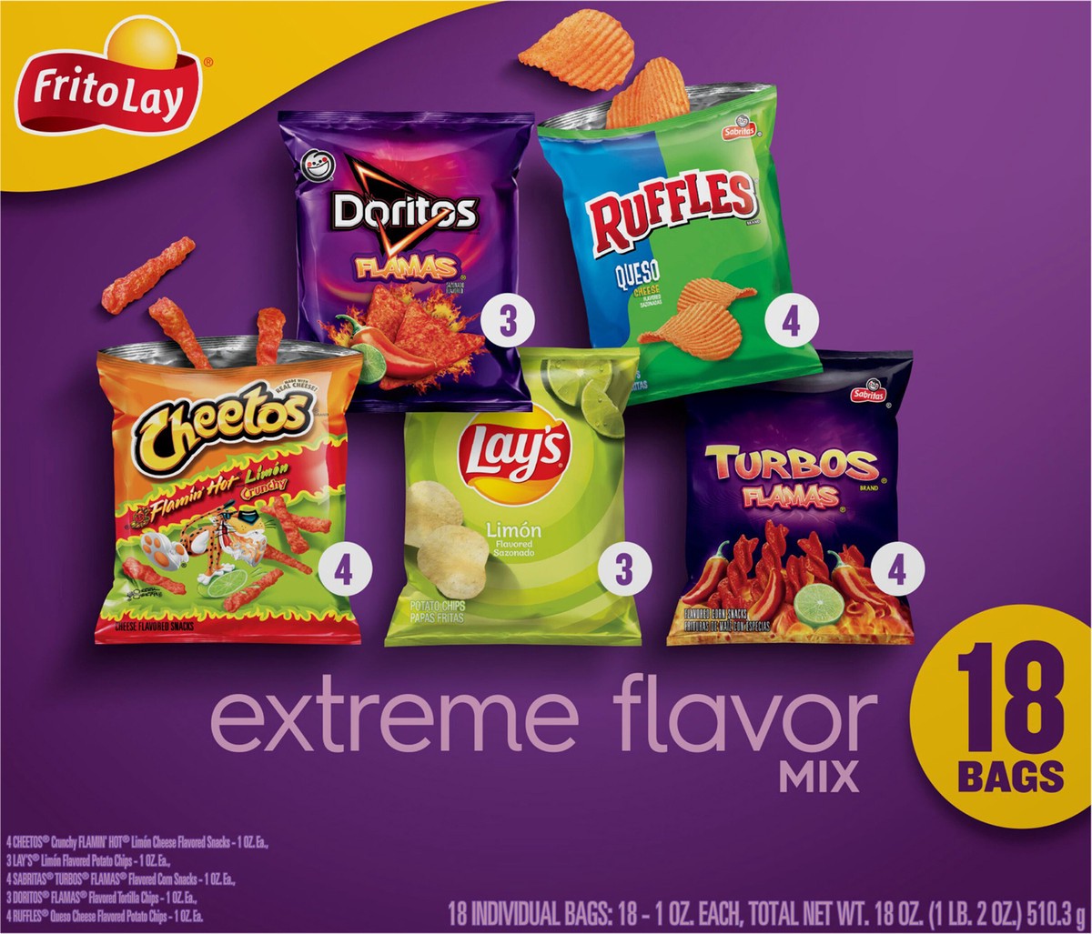 slide 4 of 11, Frito-Lay Extreme Flavor Mix, 18 ct