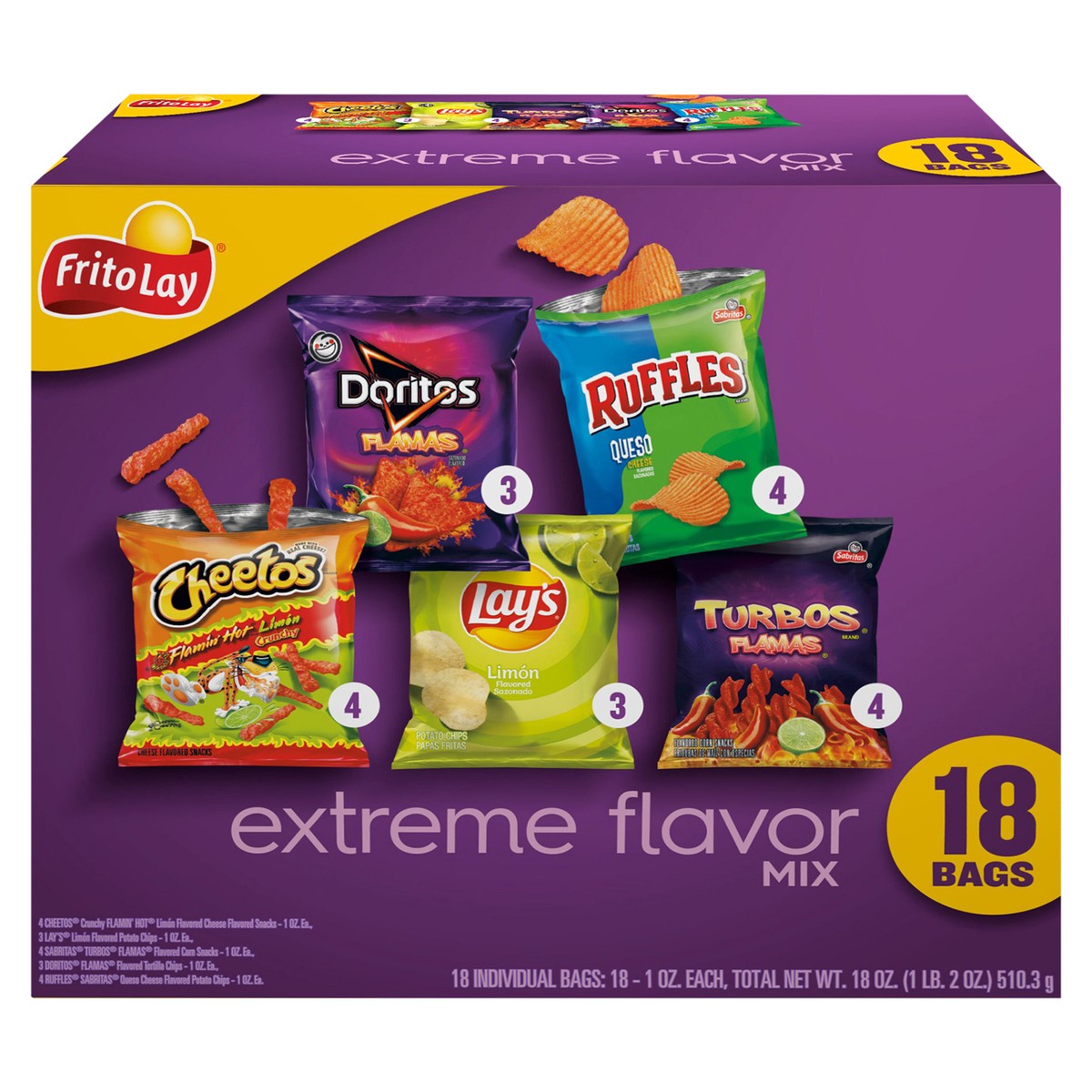 slide 1 of 11, Frito-Lay Extreme Flavor Mix, 18 ct