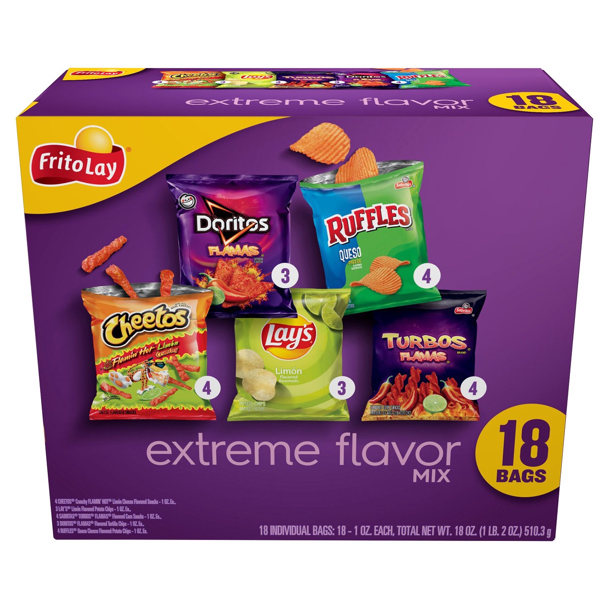 slide 11 of 11, Frito-Lay Extreme Flavor Mix, 18 ct