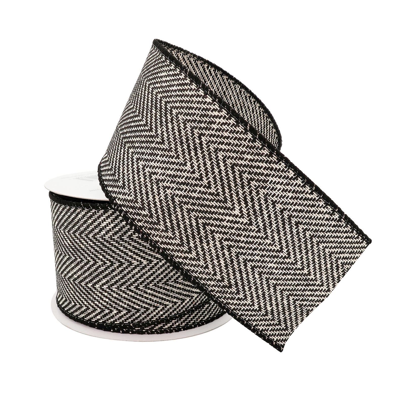 slide 4 of 4, 2.5" X 25ft. Herringbone Wired Ribbon By Celebrate It, 2.5 in x 25 ft