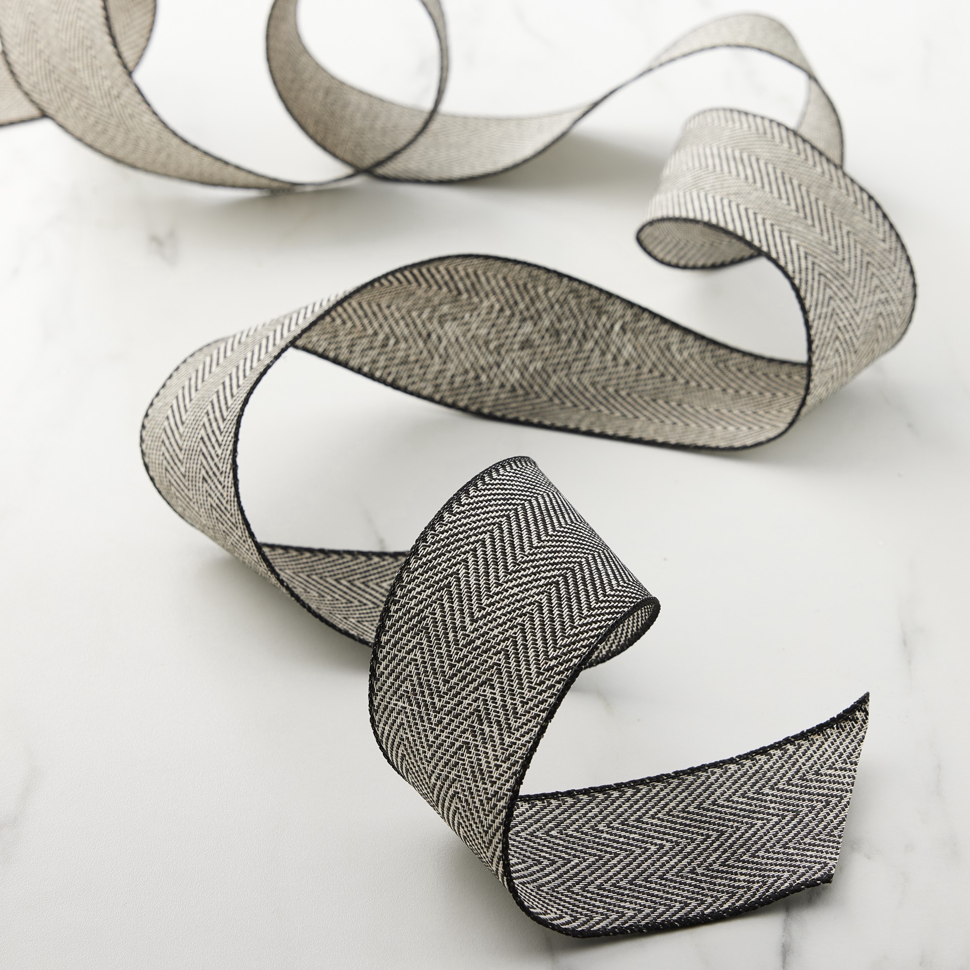 slide 2 of 4, 2.5" X 25ft. Herringbone Wired Ribbon By Celebrate It, 2.5 in x 25 ft