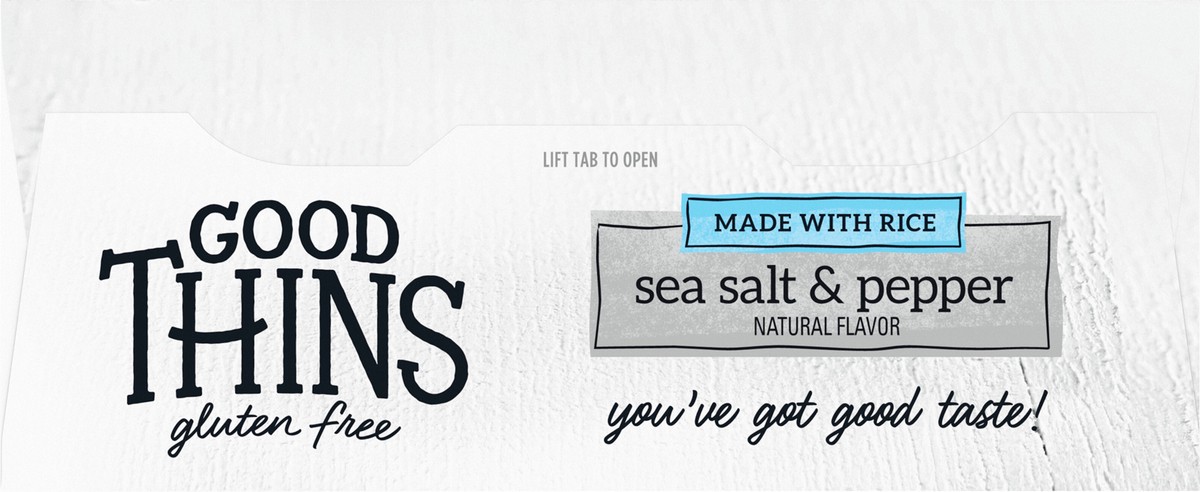 slide 8 of 9, GOOD THiNS Sea Salt & Pepper Rice Snacks Gluten Free Crackers, 3.5 oz, 3.5 oz