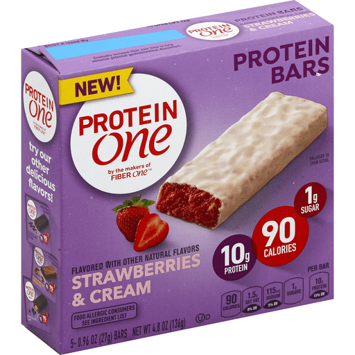 slide 2 of 4, Protein One Strawberries & Cream Protein Bars, 5 ct; 0.96 oz