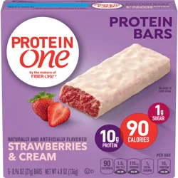 Protein One 90 Calorie Protein Bars, Strawberries and Cream, Keto Friendly, 5 Ct, 4.8 oz