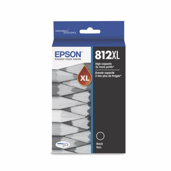 slide 1 of 1, Epson 812Xl - High Capacity - Black - Original - Ink Cartridge - For Workforce Pro Wf-7820, Wf-7840, 1 ct