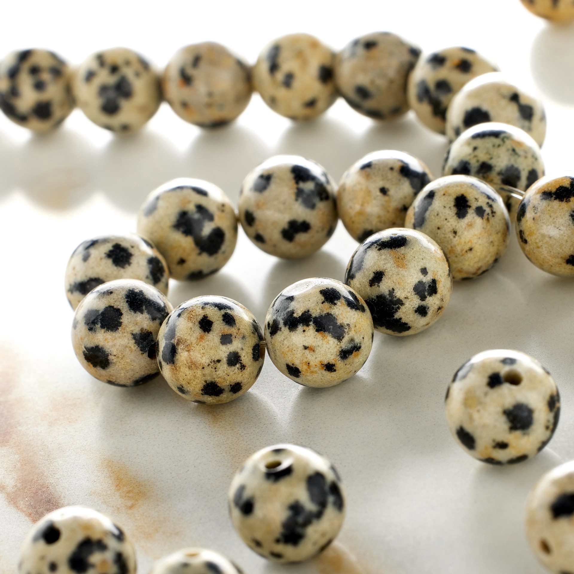slide 2 of 3, Dalmatian Jasper Round Beads, 8mm By Bead Landing, 8mm