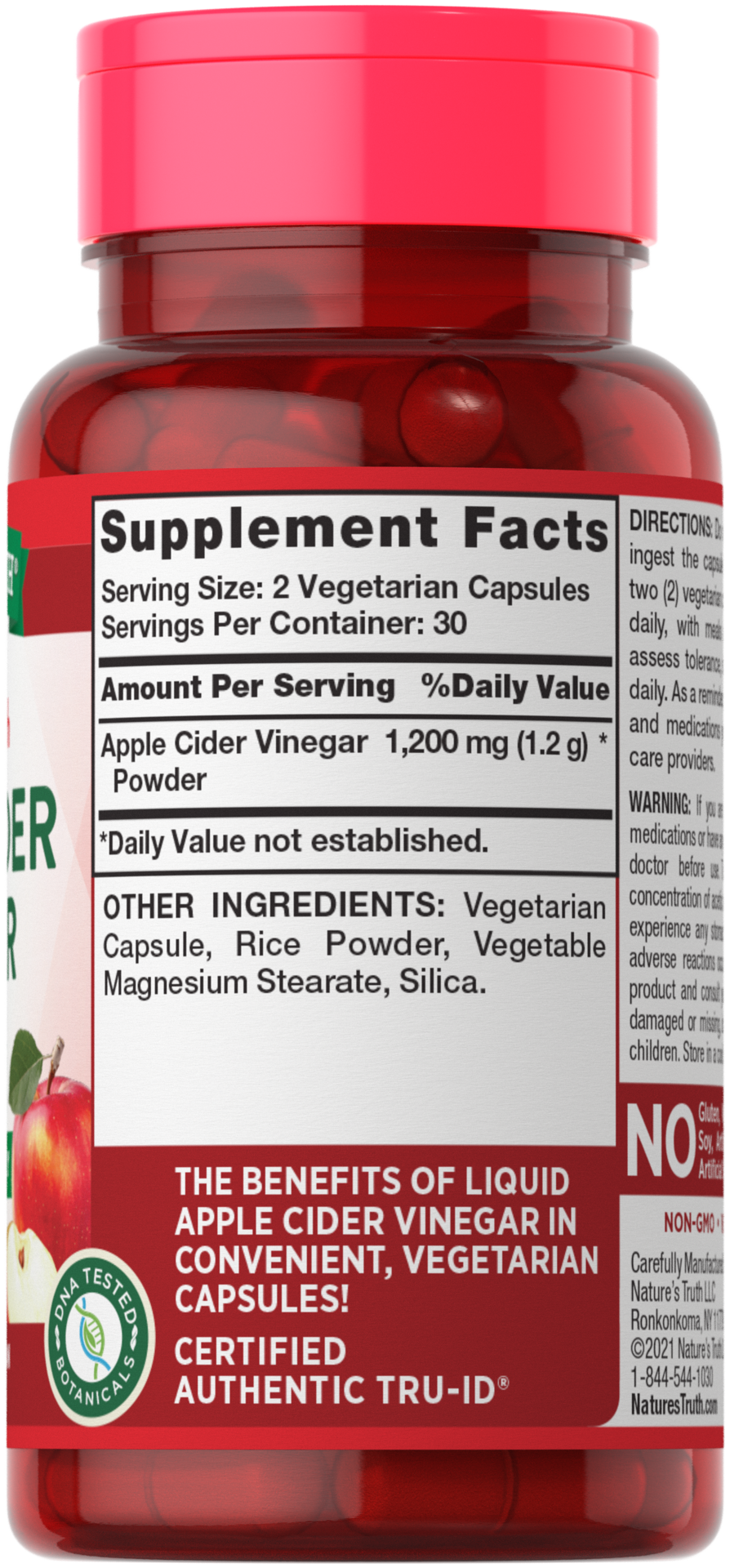 slide 4 of 4, Nature's Truth Extra Strength Apple Cider Vinegar 1,200 mg, 60 ct