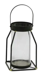 Mikasa Metal Lantern with Glass 10 inch