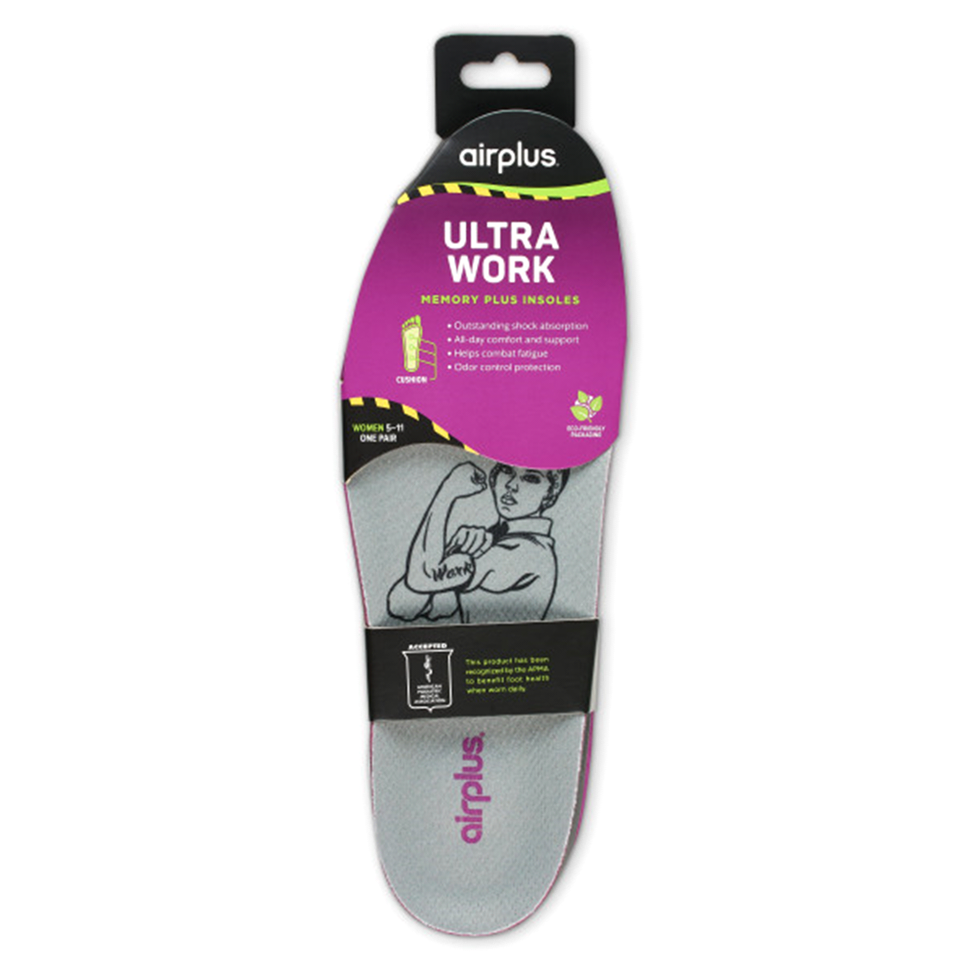 slide 9 of 13, Airplus Ultra Work Memory Plus Women's Insoles, 1 ct