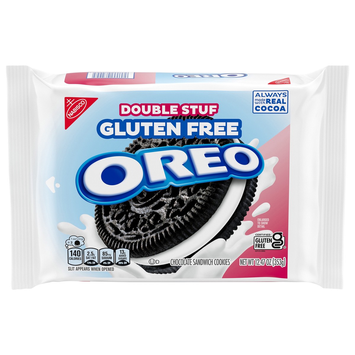 slide 3 of 4, Oreo Double Stuf Gluten Free Chocolate Sandwich Cookies - 12.47oz, 12.47 oz