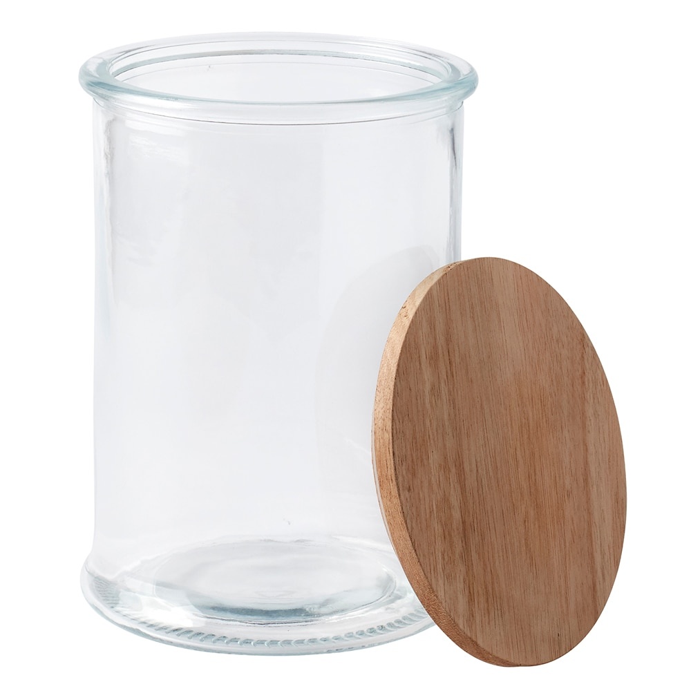 slide 1 of 1, Tabletops Unlimited Extra Large Skinny Heritage Jar With Acacia Wood Lid, 1 ct