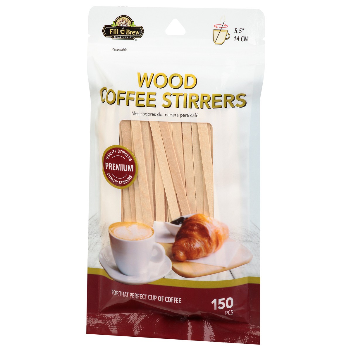 slide 2 of 12, Fill 'n Brew Wood Coffee Stirrers - 150 ct, 150 ct