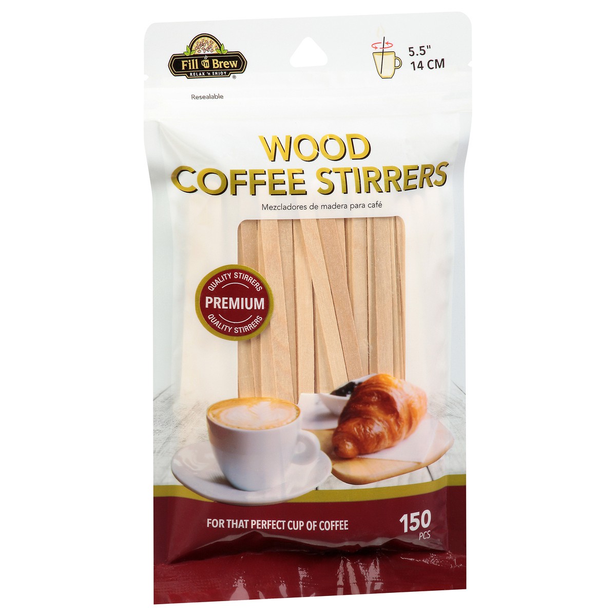 slide 8 of 12, Fill 'n Brew Wood Coffee Stirrers - 150 ct, 150 ct