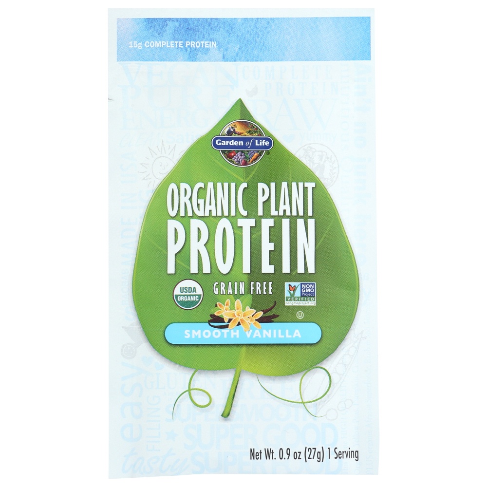 slide 1 of 1, Garden of Life Organic Plant Protein Packet, Smooth Vanilla, 1 oz