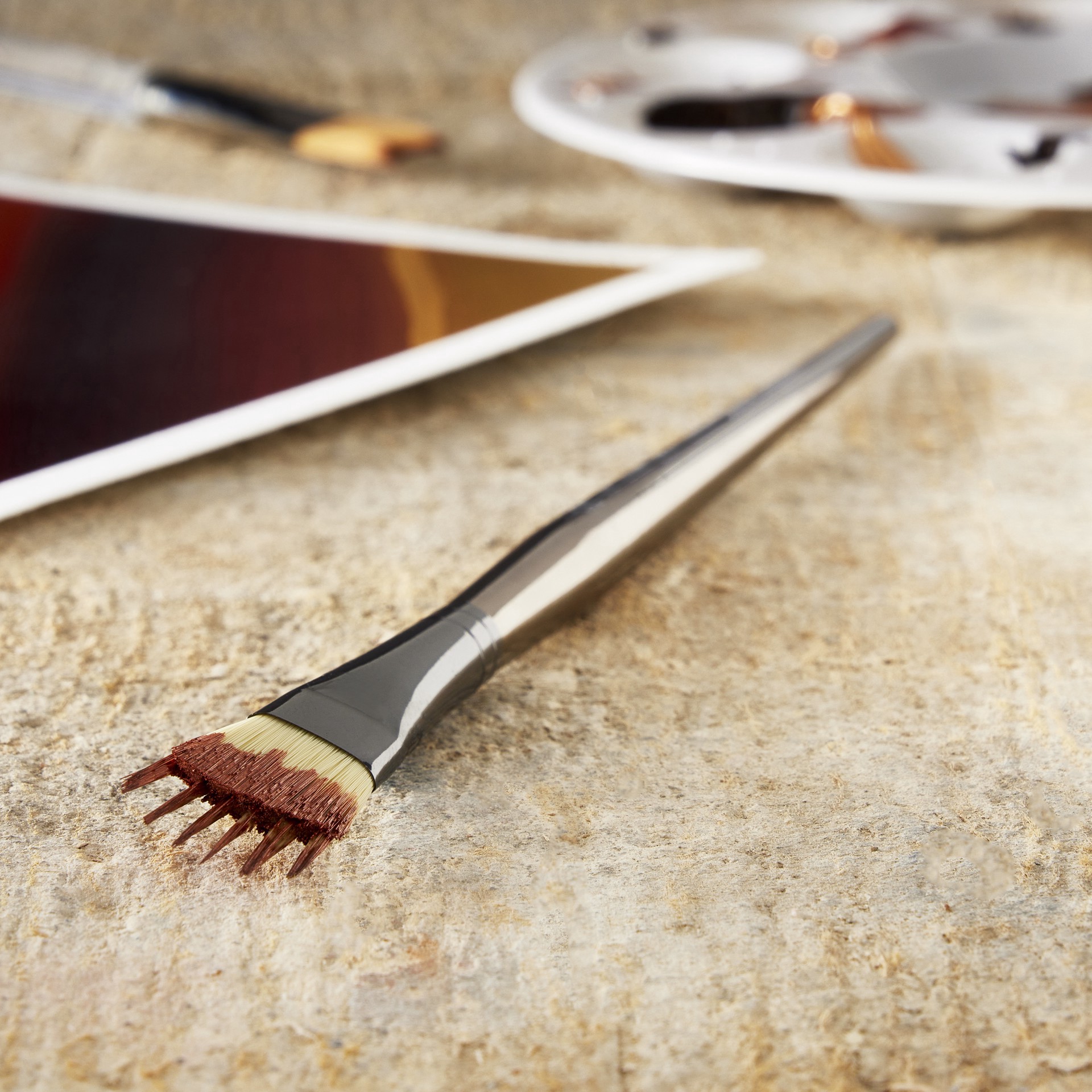 slide 2 of 2, Royal & Langnickel Zen Series 93 Short Handle Filbert Wisp Brush, 1/2 in