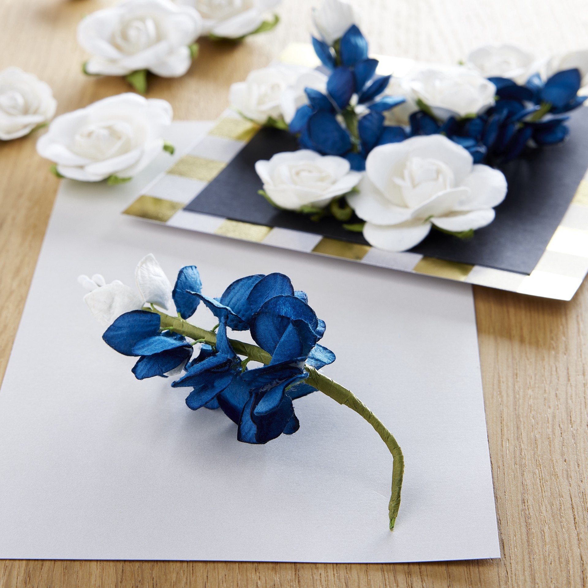 slide 3 of 3, Bluebonnet Paper Flowers By Recollections, 3ct., 3 ct