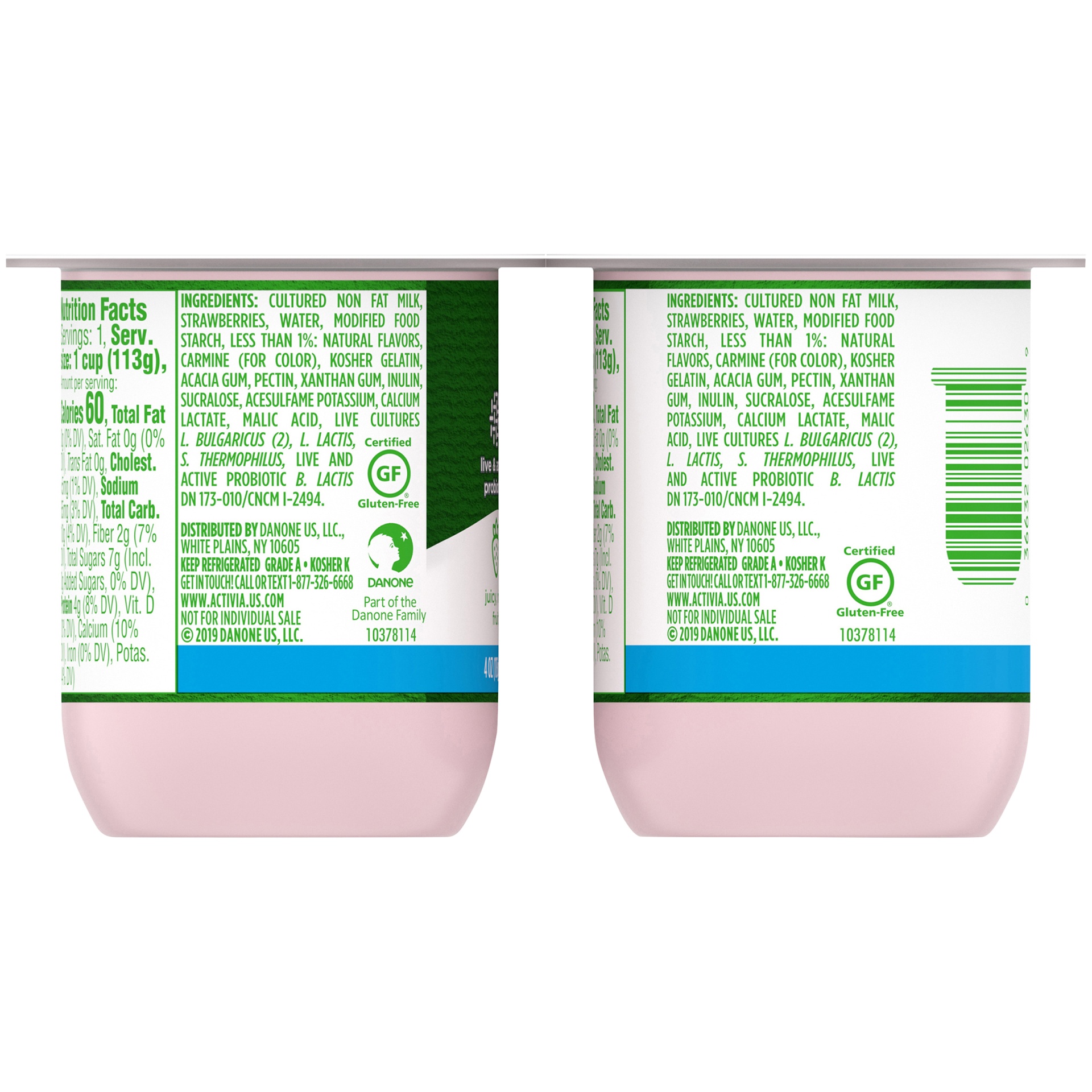 slide 4 of 7, Activia Nonfat Probiotic Strawberry Yogurt, 4 oz