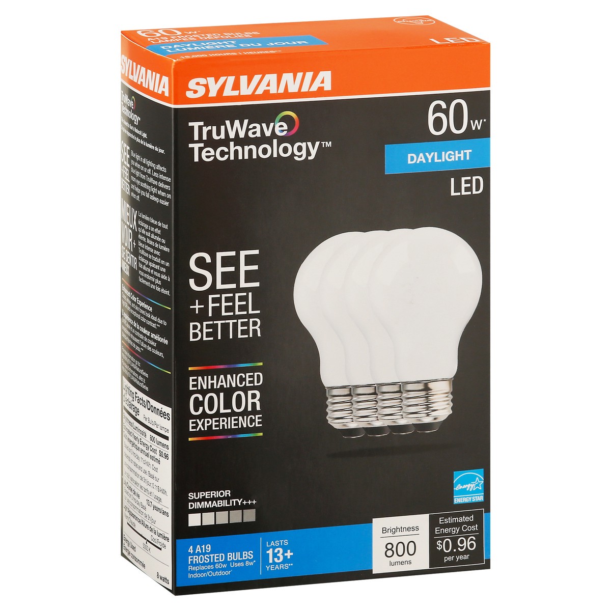 Sylvania TruWave Technology 8 Watts LED Daylight Light Bulbs 4 Ea 4 Ct ...