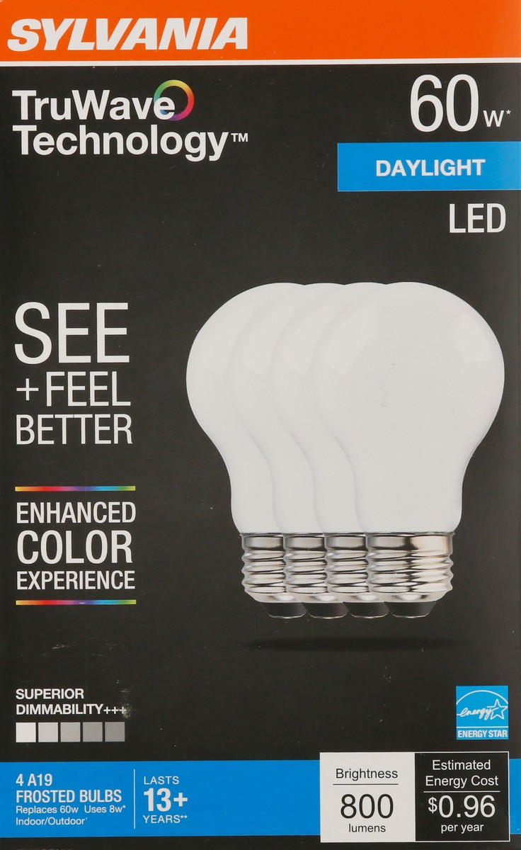 slide 11 of 11, Sylvania TruWave Technology 8 Watts Daylight LED Light Bulbs 4 ea, 4 ct