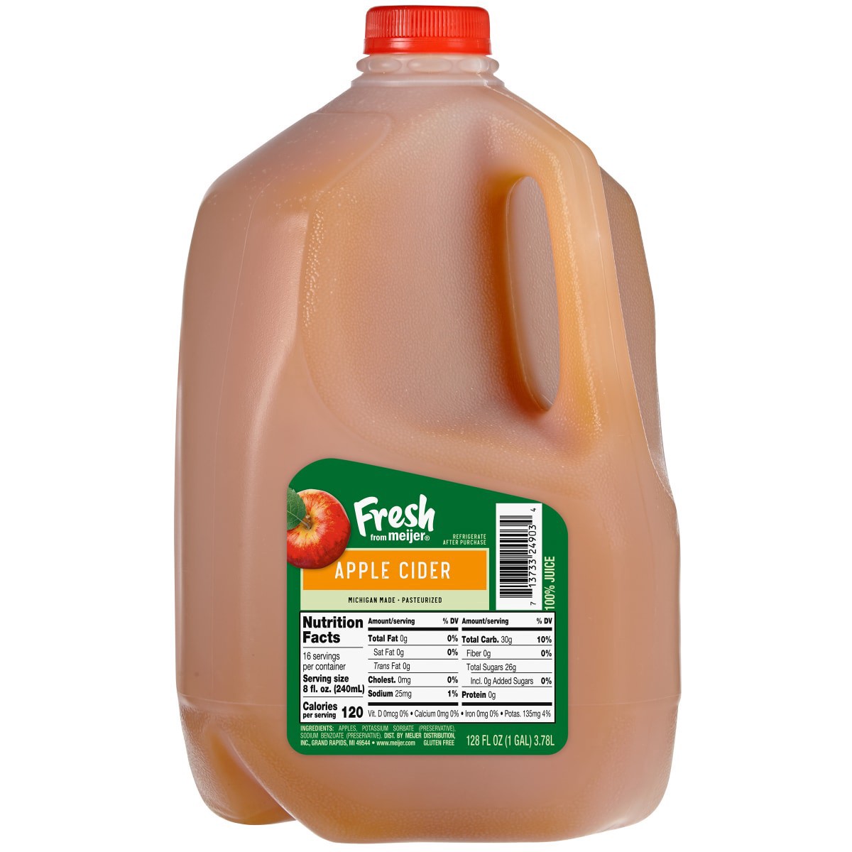 slide 1 of 5, Fresh from Meijer Apple Cider, 128 fl oz, 1 gallon, 128 fl oz; 1 gal