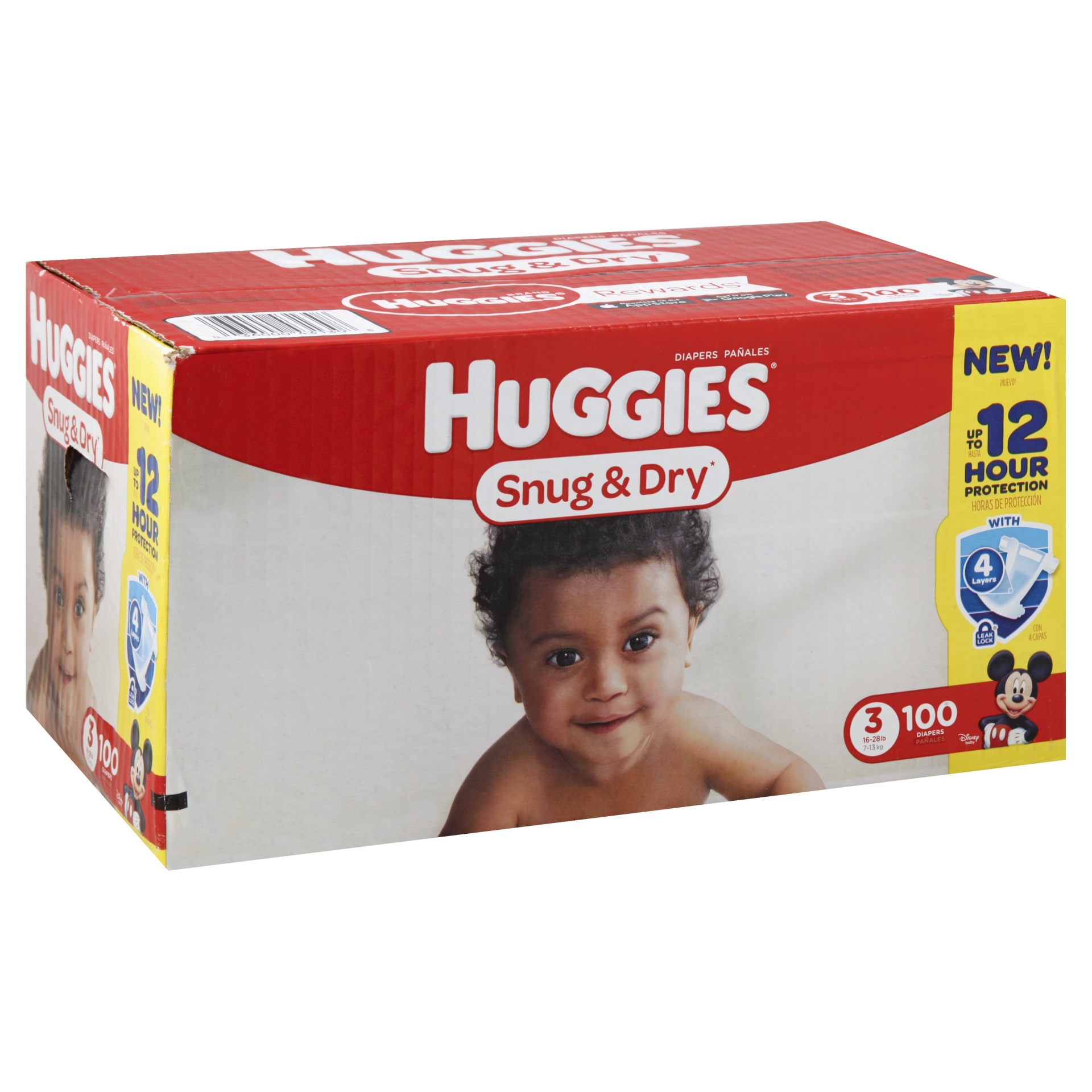 slide 1 of 1, Huggies Snug & Dry Diapers Size 3, 100 ct