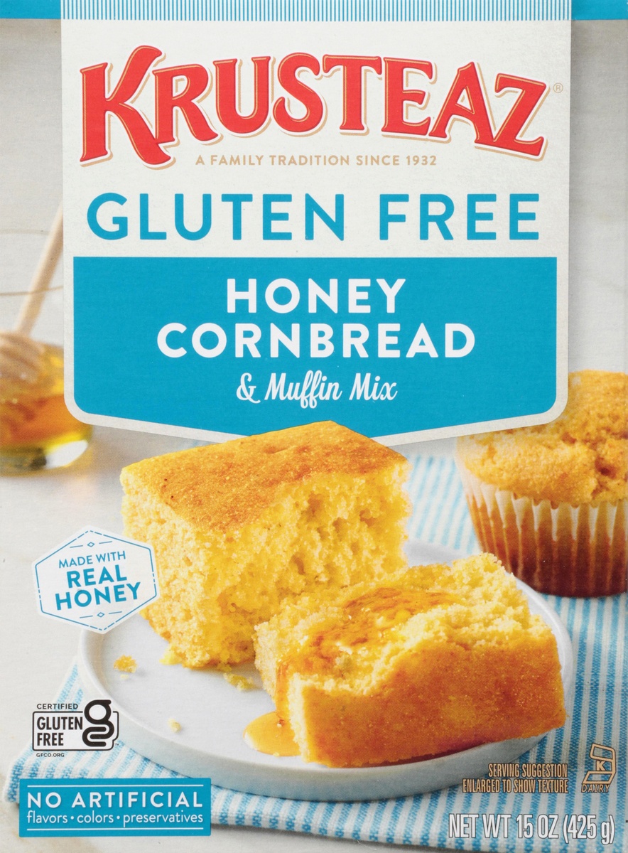 slide 9 of 11, Krusteaz Gluten Free Honey Cornbread Mix, 15 oz