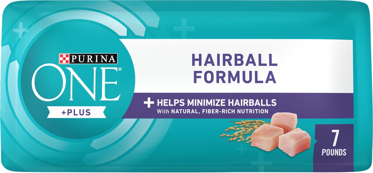 slide 9 of 9, Purina ONE Hairball Formula Adult Premium Chicken Flavor Dry Cat Food - 7lbs, 7 lb