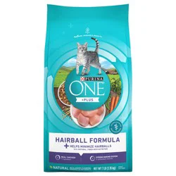 Purina ONE Natural Cat Food for Hairball Control, +PLUS Hairball Formula