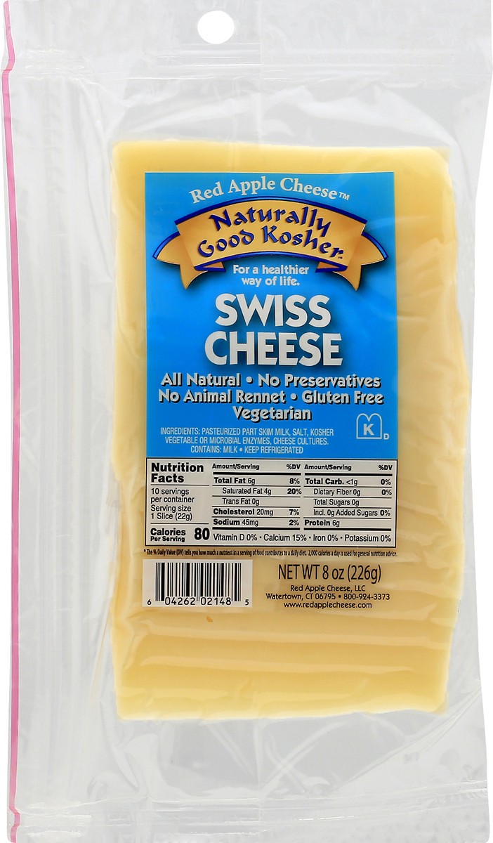 slide 9 of 12, Red Apple Cheese Cheese Slices, Swiss Cheese 8 Oz, 8 oz